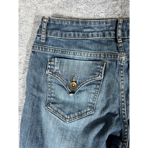 Simply Vera Vera Wang Womens Straight Leg Jeans Medium Wash Distressed Size 6 - Picture 15 of 16